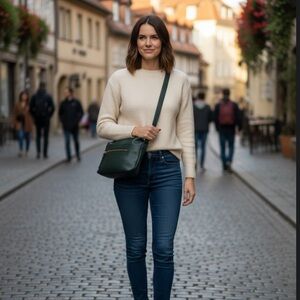 OSGOODE MARLEY Green  Crossbody‎ Zip Sof Purse RFID Leather